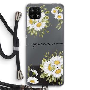CaseCompany Daisies: Samsung Galaxy A22 5G Transparant Hoesje met koord