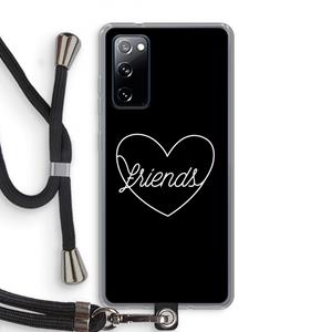 CaseCompany Friends heart black: Samsung Galaxy S20 FE / S20 FE 5G Transparant Hoesje met koord