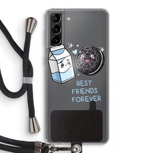 CaseCompany Best Friend Forever: Samsung Galaxy S21 Plus Transparant Hoesje met koord