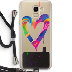 CaseCompany Melts My Heart: Samsung Galaxy J6 (2018) Transparant Hoesje met koord