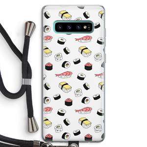 CaseCompany Sushi time: Samsung Galaxy S10 Plus Transparant Hoesje met koord