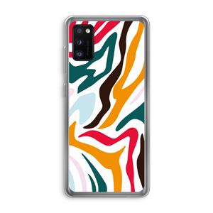 CaseCompany Colored Zebra: Samsung Galaxy A41 Transparant Hoesje
