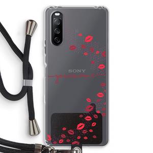 CaseCompany Kusjes: Sony Sony Xperia 10 III Transparant Hoesje met koord