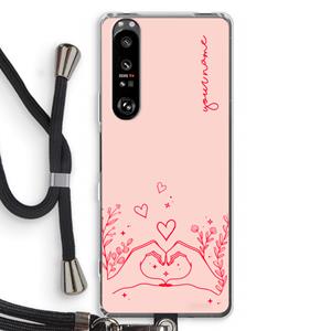 CaseCompany Love is in the air: Sony Xperia 1 III Transparant Hoesje met koord