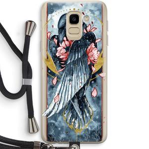 CaseCompany Golden Raven: Samsung Galaxy J6 (2018) Transparant Hoesje met koord