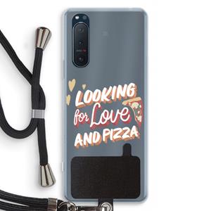 CaseCompany Pizza is the answer: Sony Xperia 5 II Transparant Hoesje met koord