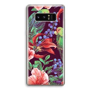 CaseCompany Papegaaien: Samsung Galaxy Note 8 Transparant Hoesje