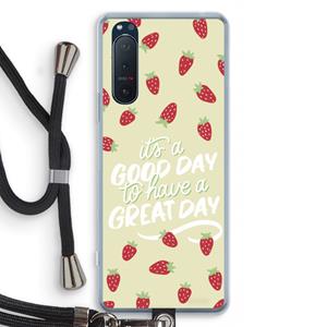 CaseCompany Don't forget to have a great day: Sony Xperia 5 II Transparant Hoesje met koord