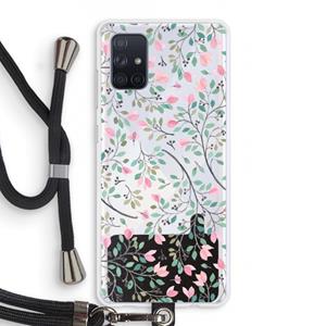 CaseCompany Sierlijke bloemen: Samsung Galaxy A71 Transparant Hoesje met koord