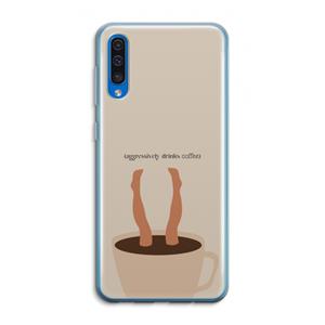 CaseCompany Aggressively drinks coffee: Samsung Galaxy A50 Transparant Hoesje