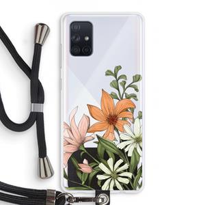 CaseCompany Floral bouquet: Samsung Galaxy A71 Transparant Hoesje met koord
