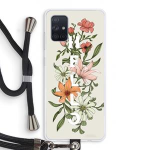 CaseCompany Hello bloemen: Samsung Galaxy A71 Transparant Hoesje met koord