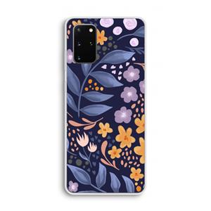CaseCompany Flowers with blue leaves: Samsung Galaxy S20 Plus Transparant Hoesje