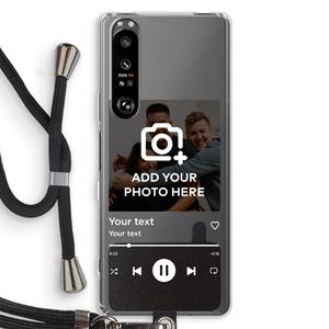 CaseCompany Music Player: Sony Xperia 1 III Transparant Hoesje met koord