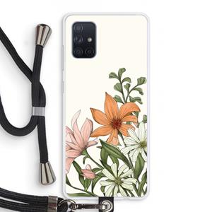 CaseCompany Floral bouquet: Samsung Galaxy A71 Transparant Hoesje met koord