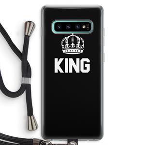 CaseCompany King zwart: Samsung Galaxy S10 Plus Transparant Hoesje met koord
