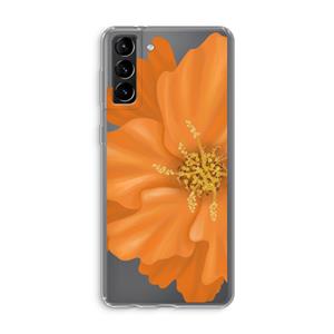 CaseCompany Orange Ellila flower: Samsung Galaxy S21 Plus Transparant Hoesje