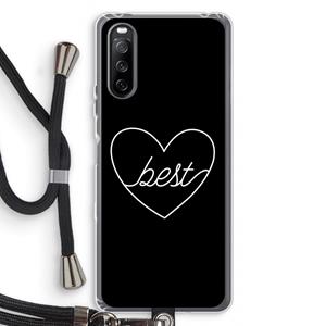 CaseCompany Best heart black: Sony Sony Xperia 10 III Transparant Hoesje met koord