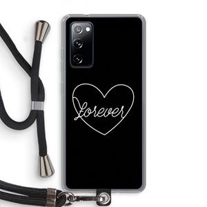 CaseCompany Forever heart black: Samsung Galaxy S20 FE / S20 FE 5G Transparant Hoesje met koord