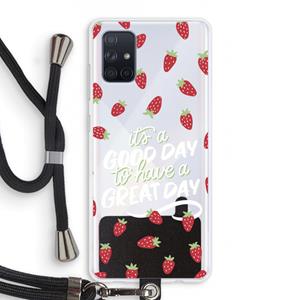 CaseCompany Don't forget to have a great day: Samsung Galaxy A71 Transparant Hoesje met koord