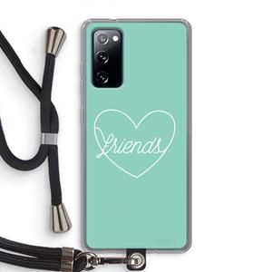 CaseCompany Friends heart pastel: Samsung Galaxy S20 FE / S20 FE 5G Transparant Hoesje met koord