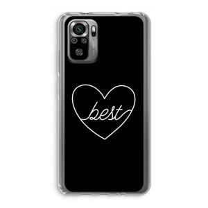 CaseCompany Best heart black: Xiaomi Redmi Note 10S Transparant Hoesje