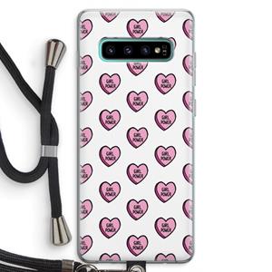 CaseCompany GIRL POWER: Samsung Galaxy S10 Plus Transparant Hoesje met koord