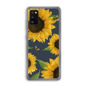 CaseCompany Sunflower and bees: Samsung Galaxy A41 Transparant Hoesje