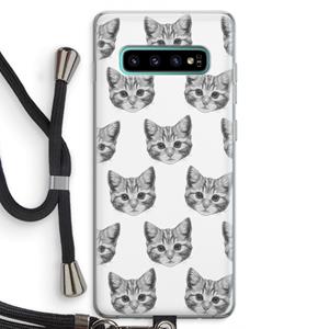 CaseCompany Kitten: Samsung Galaxy S10 Plus Transparant Hoesje met koord