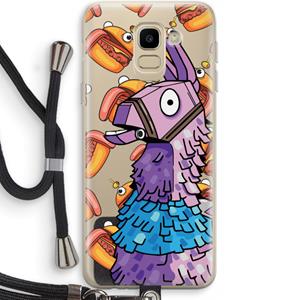CaseCompany Loot Burger: Samsung Galaxy J6 (2018) Transparant Hoesje met koord