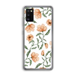 CaseCompany Peachy flowers: Samsung Galaxy A41 Transparant Hoesje