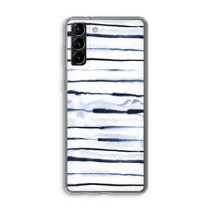 CaseCompany Ink Stripes: Samsung Galaxy S21 Plus Transparant Hoesje