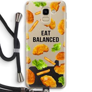 CaseCompany Eat Balanced: Samsung Galaxy J6 (2018) Transparant Hoesje met koord