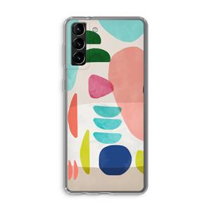 CaseCompany Bold Rounded Shapes: Samsung Galaxy S21 Plus Transparant Hoesje