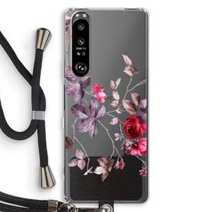 CaseCompany Mooie bloemen: Sony Xperia 1 III Transparant Hoesje met koord