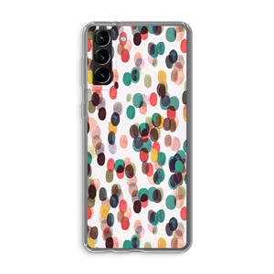 CaseCompany Tropical Dots: Samsung Galaxy S21 Plus Transparant Hoesje