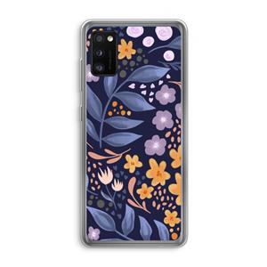CaseCompany Flowers with blue leaves: Samsung Galaxy A41 Transparant Hoesje
