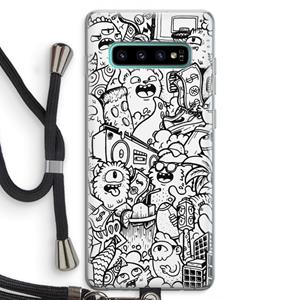 CaseCompany Vexx City #2: Samsung Galaxy S10 Plus Transparant Hoesje met koord