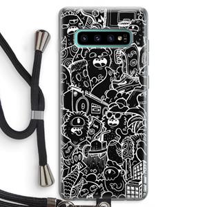 CaseCompany Vexx Black City : Samsung Galaxy S10 Plus Transparant Hoesje met koord