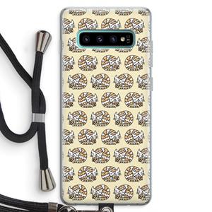 CaseCompany Slapende poes: Samsung Galaxy S10 Plus Transparant Hoesje met koord