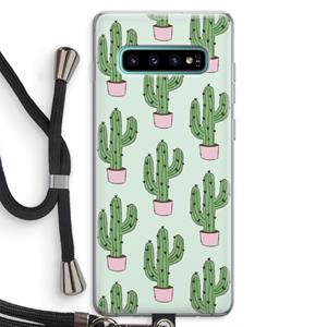 CaseCompany Cactus Lover: Samsung Galaxy S10 Plus Transparant Hoesje met koord