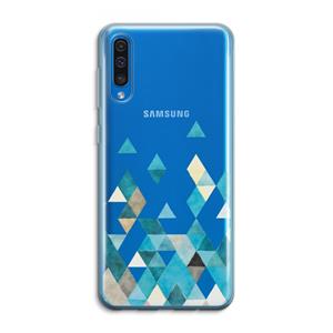 CaseCompany Gekleurde driehoekjes blauw: Samsung Galaxy A50 Transparant Hoesje