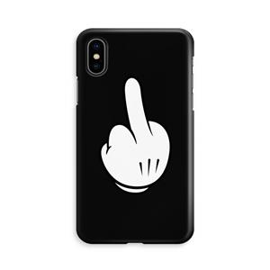 CaseCompany Middle finger black: iPhone Xs Volledig Geprint Hoesje