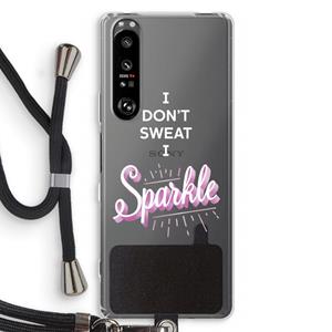 CaseCompany Sparkle quote: Sony Xperia 1 III Transparant Hoesje met koord