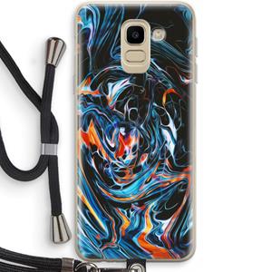 CaseCompany Black Unicorn: Samsung Galaxy J6 (2018) Transparant Hoesje met koord