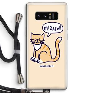 CaseCompany Miauw: Samsung Galaxy Note 8 Transparant Hoesje met koord