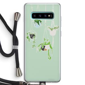 CaseCompany Hang In There: Samsung Galaxy S10 Plus Transparant Hoesje met koord