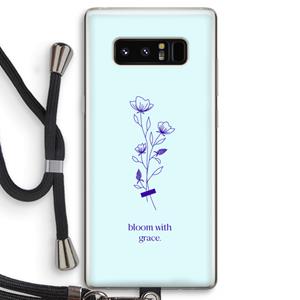 CaseCompany Bloom with grace: Samsung Galaxy Note 8 Transparant Hoesje met koord