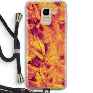 CaseCompany Eternal Fire: Samsung Galaxy J6 (2018) Transparant Hoesje met koord