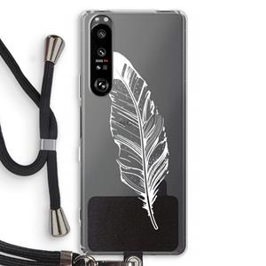 CaseCompany Pluim: Sony Xperia 1 III Transparant Hoesje met koord